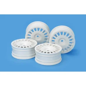TAMIYA Medium-Narrow Rally Dish Wheels (24mm, +0, White)