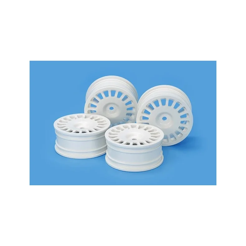 TAMIYA Medium-Narrow Rally Dish Wheels (24mm, +0, White)
