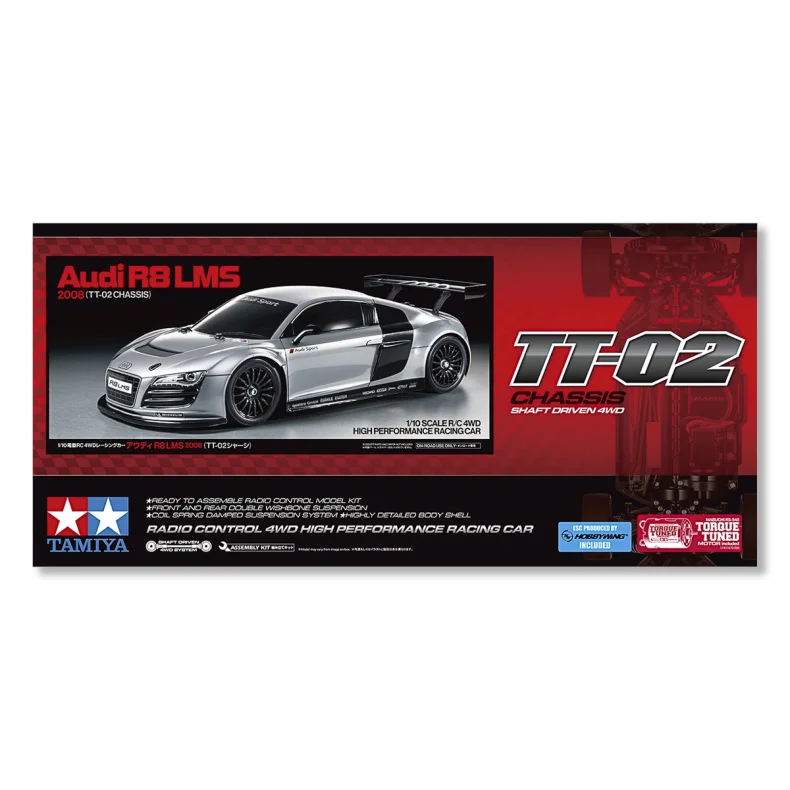 TAMIYA 1/10 R/C Audi R8 LMS 2008 (TT-02) Samles�t.