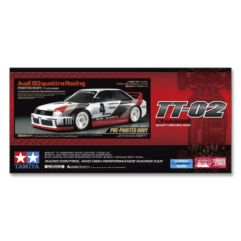 Kopi af TAMIYA 1/10 R/C Mercedes-Benz 190 E EVO II 1991 (TT-02) Samles�t.