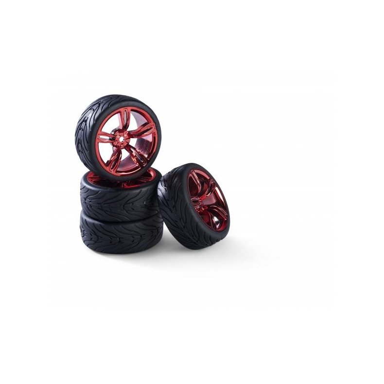 1:10 Wheel Set 10 Sp.Design (4) red