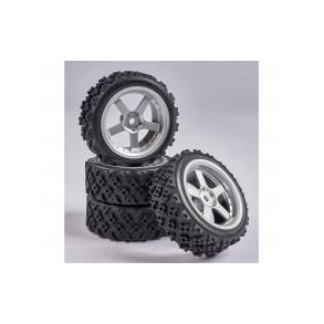 1:10 Wheel Set 5 spk. Rallye (4) silver