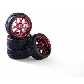 1:10 wheel set(4) Y-Design3 red 26mm+3mm