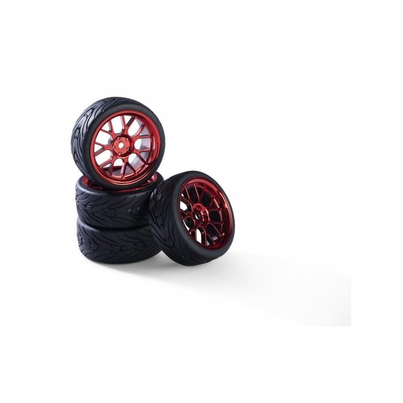 1:10 wheel set(4) Y-Design3 red 26mm+3mm