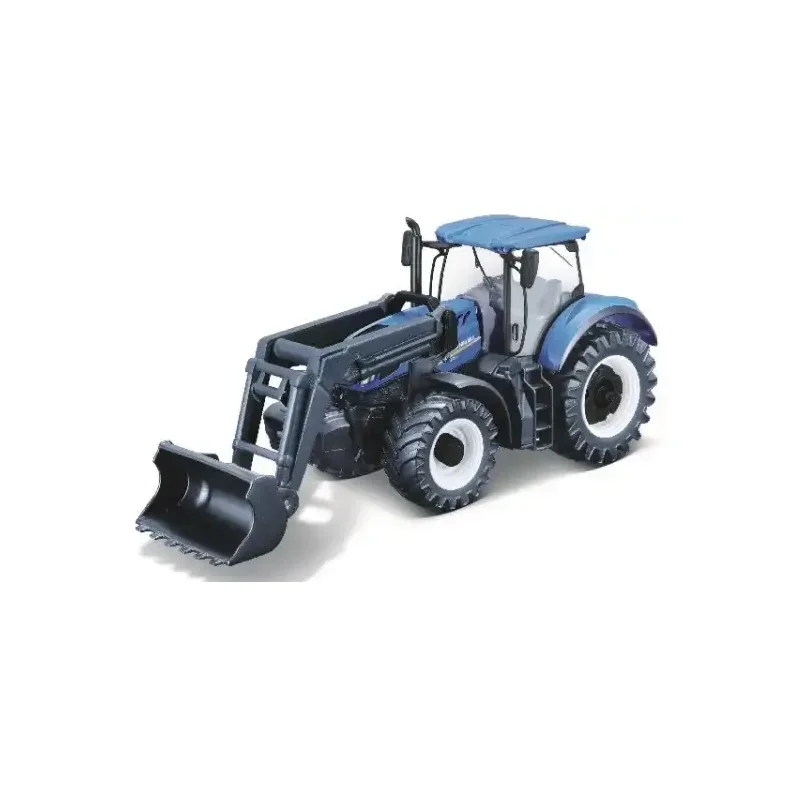 BURAGO Tractor w/front loader N.H. T7.615 10cm blue