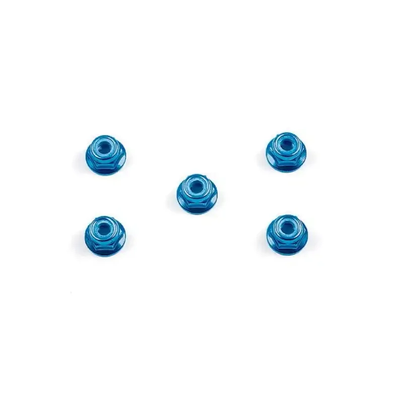 TAMIYA 4mm flange lock nut blue