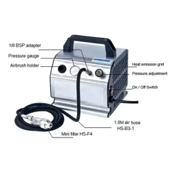 PANZAG Airbrush compressor with air hose and mini filter