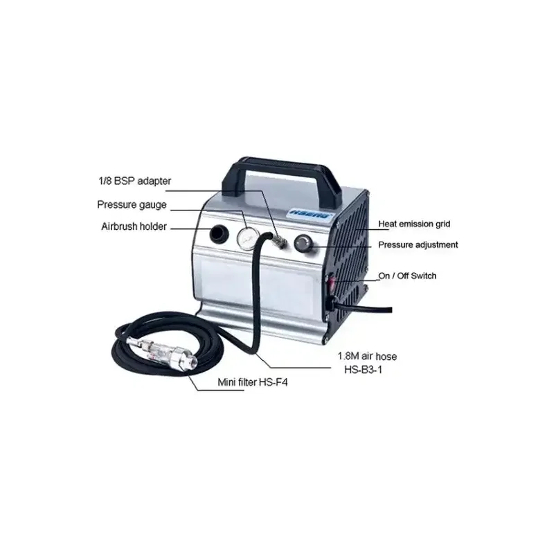 PANZAG Airbrush compressor with air hose and mini filter
