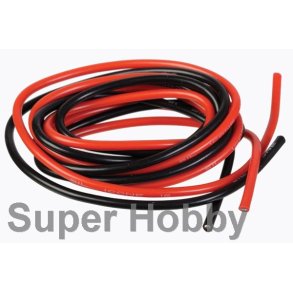 Siliconeledning 2,9mm, r�d+sort, 1m