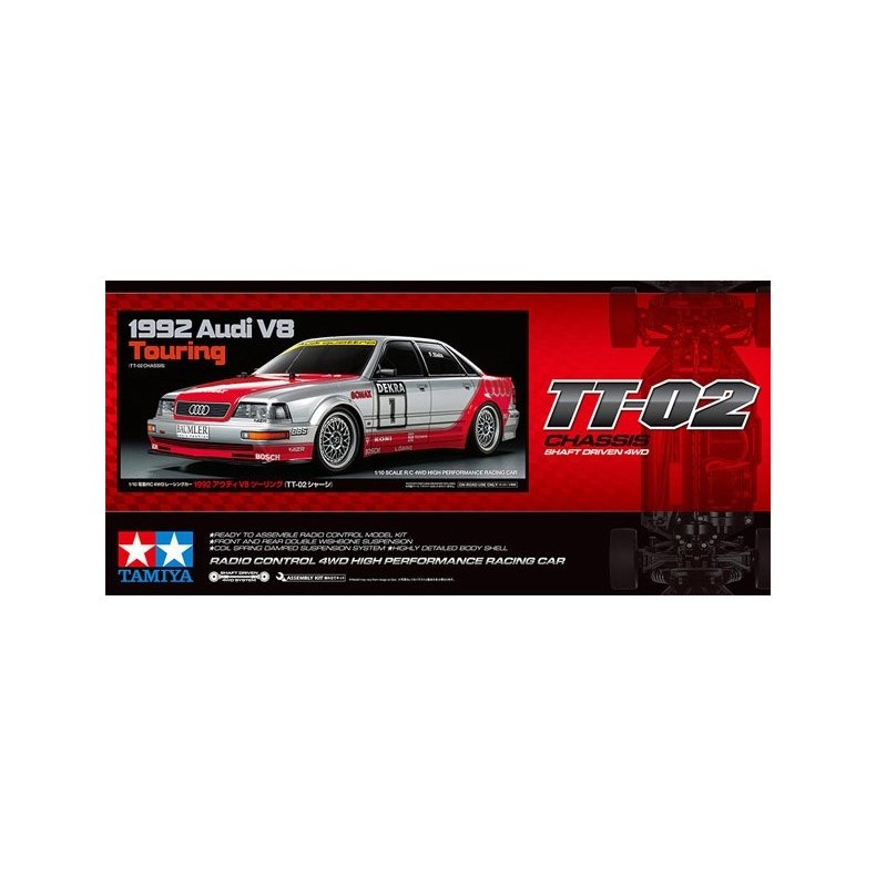 TAMIYA 58699 1/10 R/C 1992 AUDI V8 TOURING (TT-02)  Samles�t