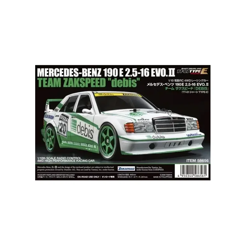 TAMIYA 1/10 R/C Mercedes-Benz 190 E 2.5-16 EVO.II Team Zakspeed (TT-01 Type-E) /NO ESC (Samles�t.) 