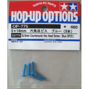 TAMIYA Bl� alu Unbaco skrue 3 x 12 mm. unders�nket  5 stk.