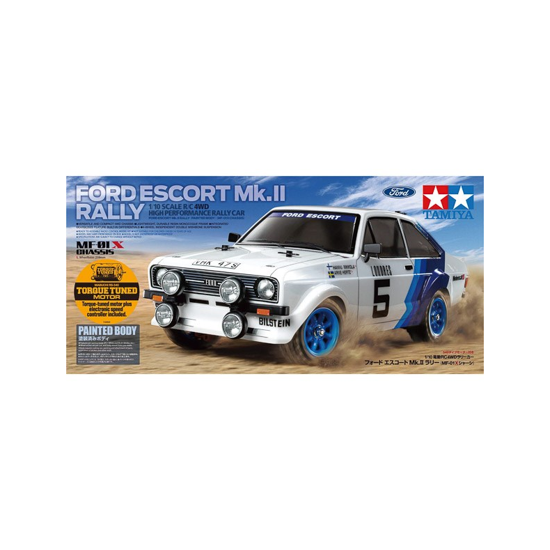 TAMIYA 58687 1/10 R / C Ford Escort Mk.II Rally (malet karosseri) (MF-01X)  Samles�t